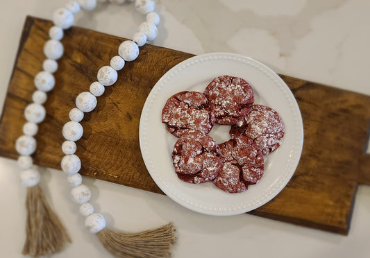 Red Velvet Crinkle Cookies for Christmas