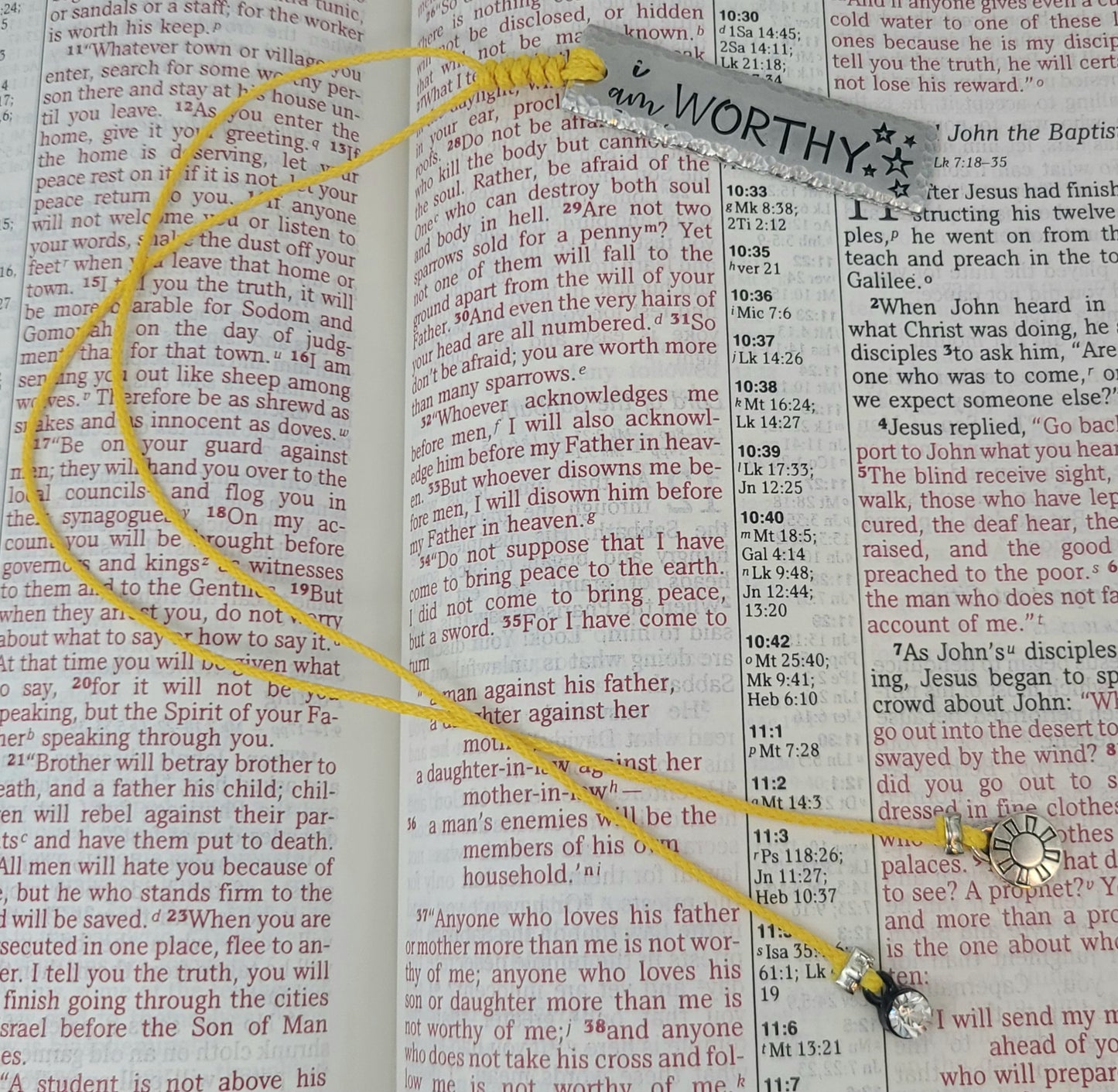 "I Am..." Affirmation Hand Stamped Bookmark | Aluminum