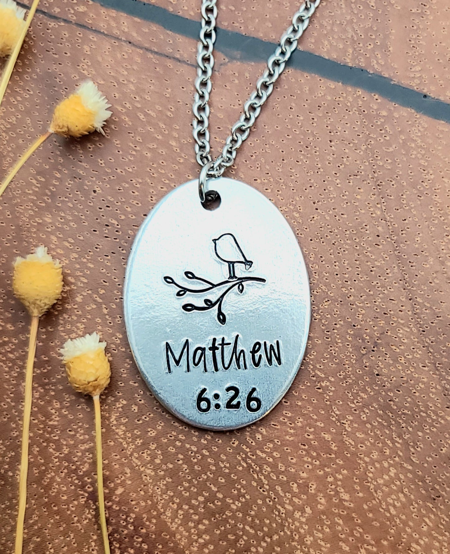 Matthew Bird Necklace | Aluminum Pendant with Stainless Steel Chain