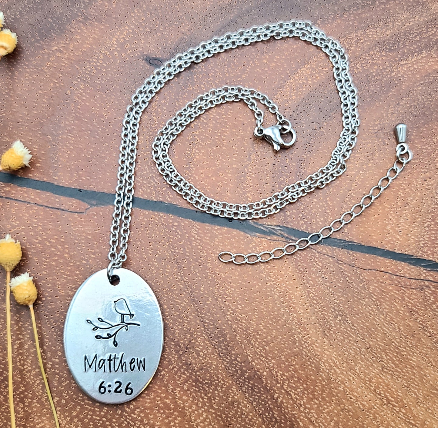 Matthew Bird Necklace | Aluminum Pendant with Stainless Steel Chain