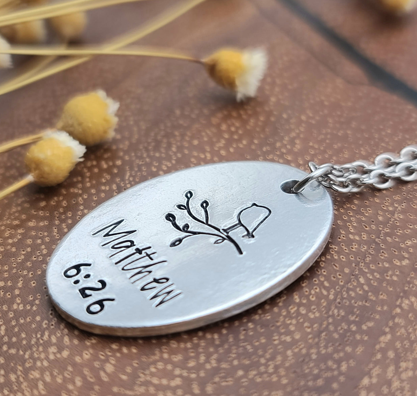 Matthew Bird Necklace | Aluminum Pendant with Stainless Steel Chain