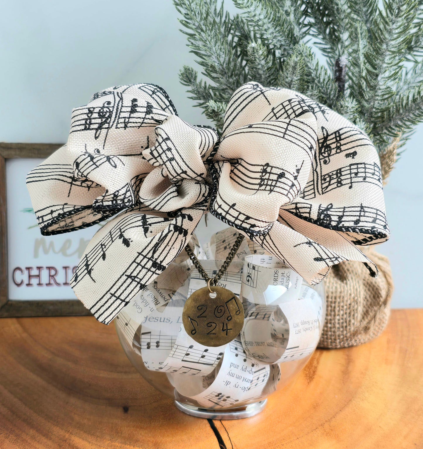 Hymnal Page Christmas Ball Ornament