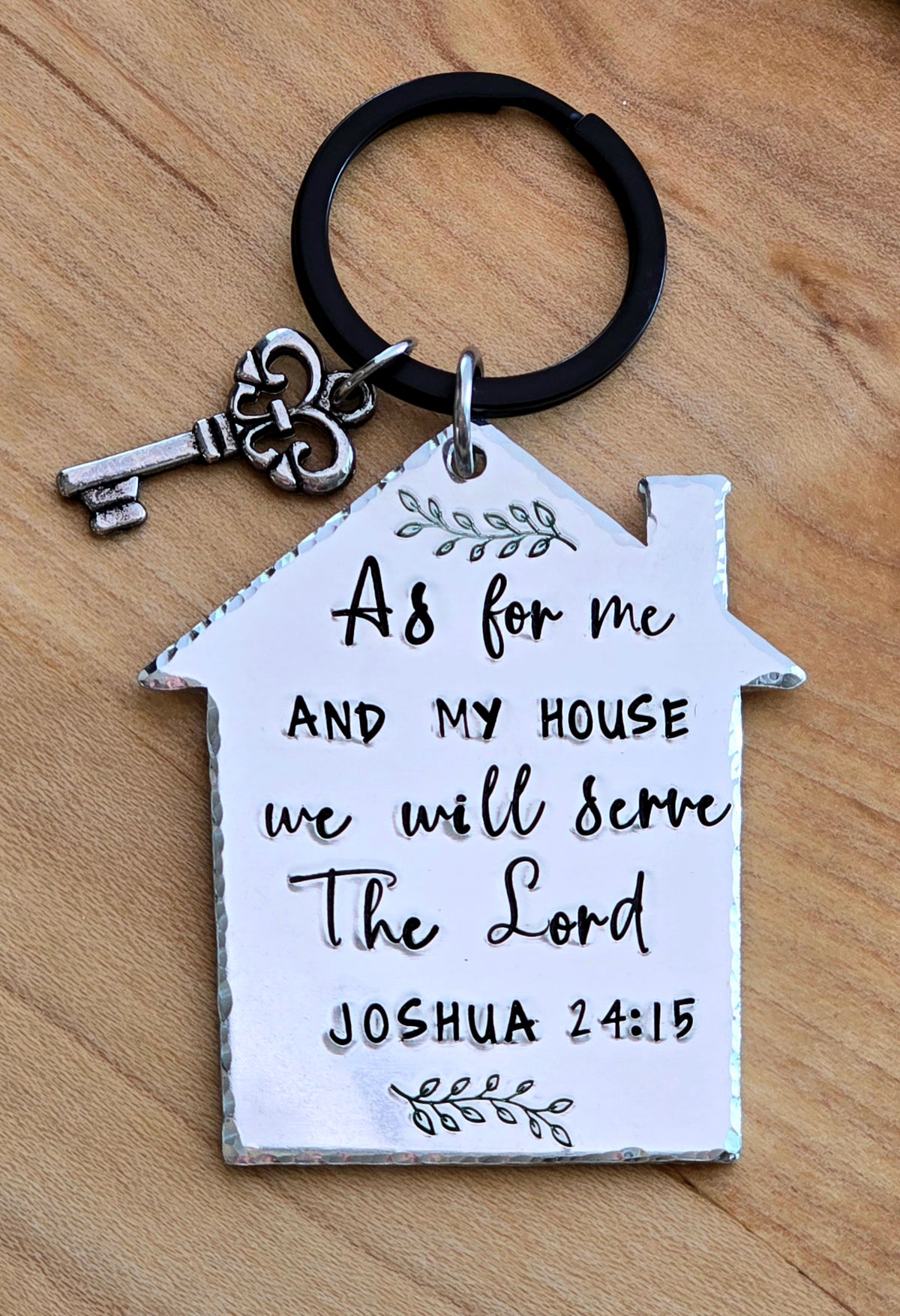 "As for Me and My House" Hand Stamped Keychain